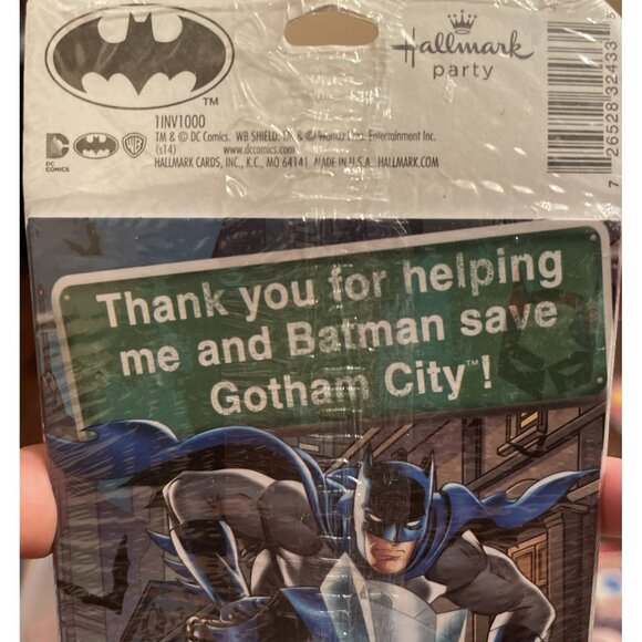 8~BATMAN 8 INVITATIONS AND 8 THANK YOU NOTES   PARTY SUPPLIES - Picture 5 of 5